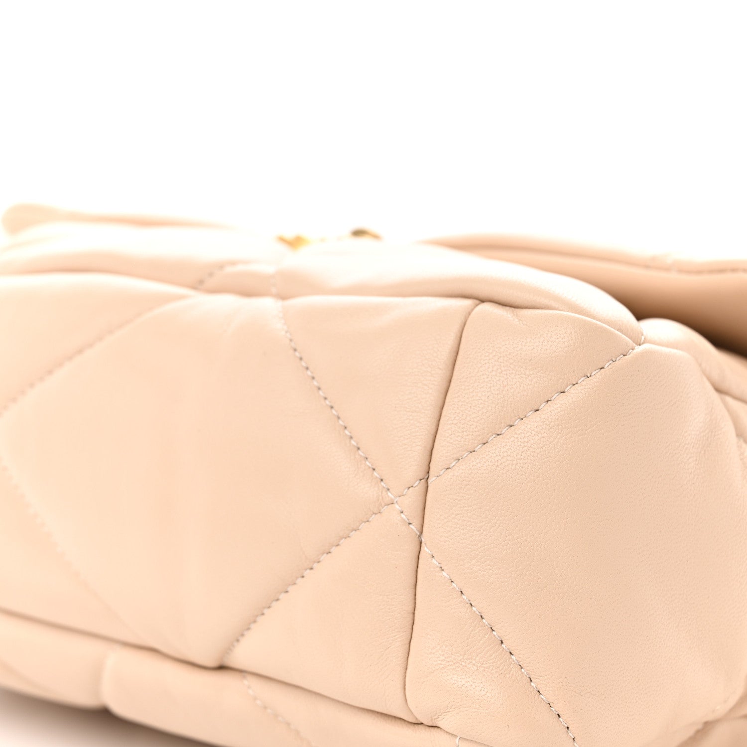 Chanel Lambskin Quilted Large Chanel 19 Flap Beige 10 of 11