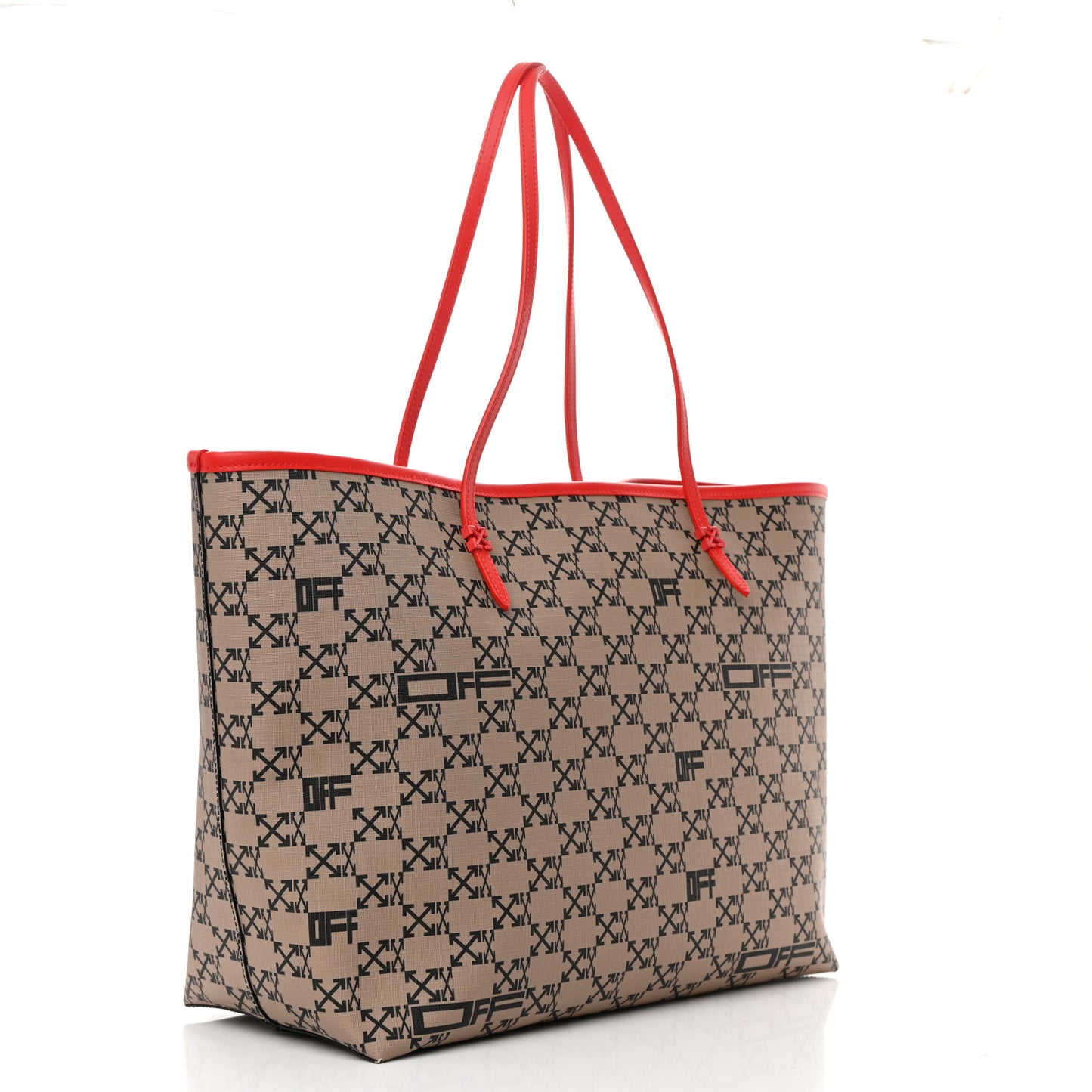 Coated Canvas Arrow Print Day Off Tote Bag Beige