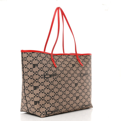 Off-White Coated Canvas Arrow Print Day Off Tote Bag Beige 4 of 16