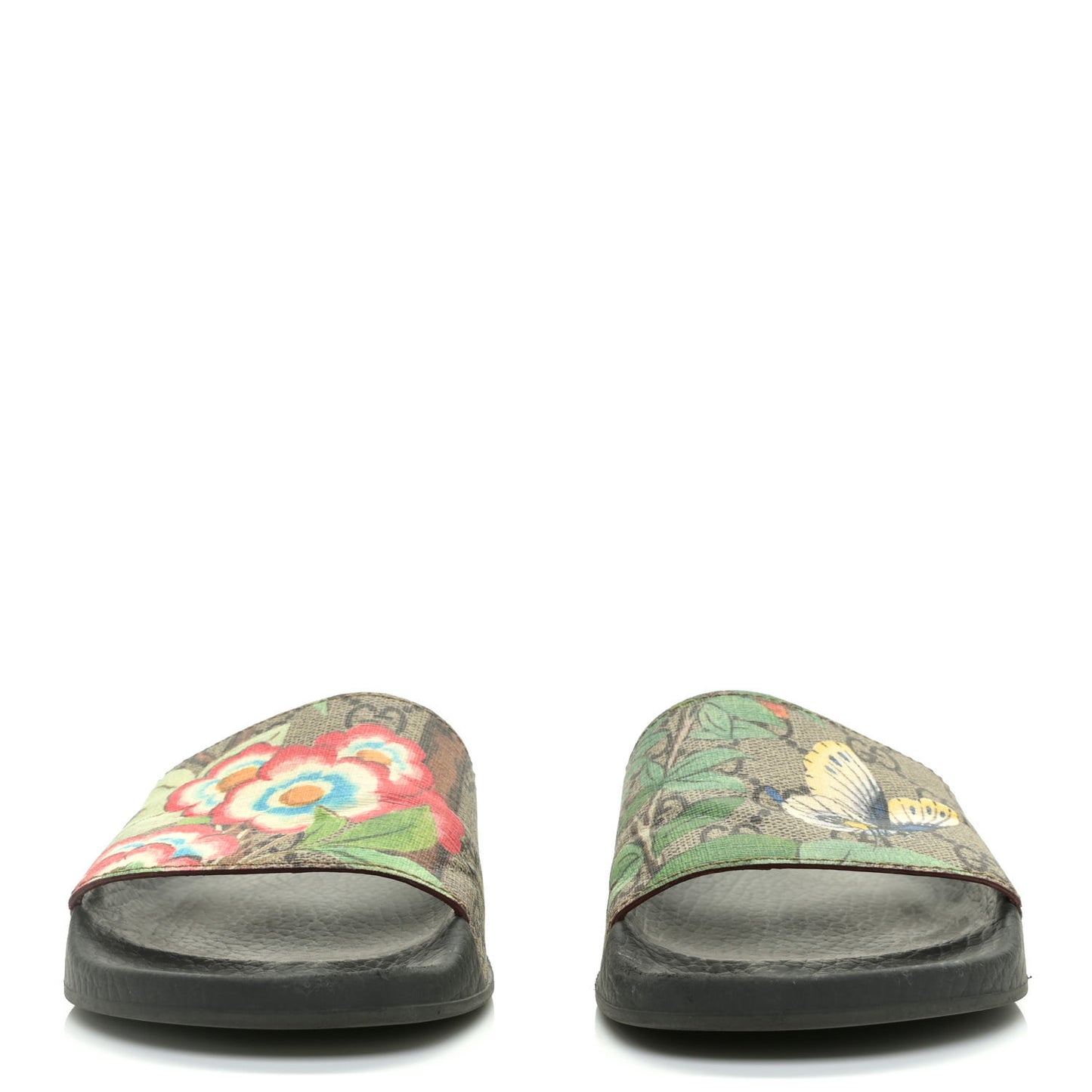 GG Supreme Monogram Tian Womens Slide Sandals 35 Beige Multicolor