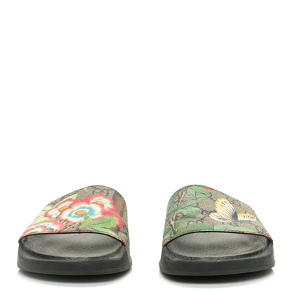Gucci GG Supreme Monogram Tian Womens Slide Sandals 35 Beige Multicolor 2 of 11