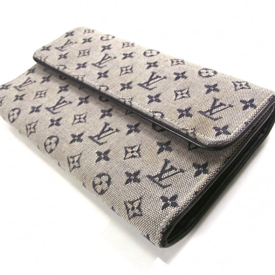 Louis Vuitton Monogram Mini Porte Tresor Intl Wallet Blue 5 of 9