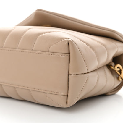 Saint Laurent Calfskin Y Quilted Monogram Toy Loulou Crossbody Bag Dark Beige 10 of 10