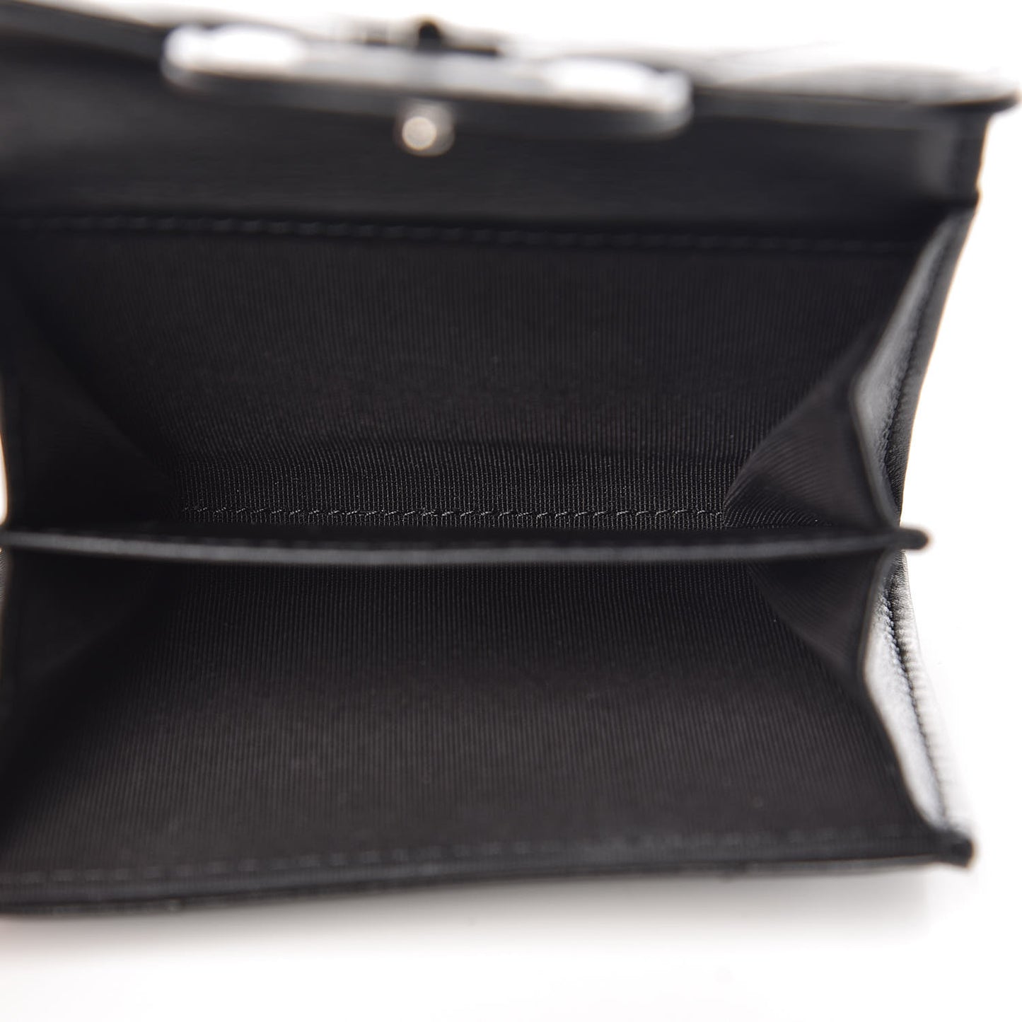 Aged Calfskin Chevron Quilted Reissue Card Holder Wallet So Black