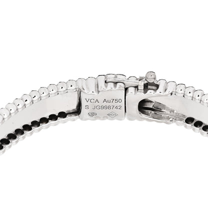 Van Cleef & Arpels 18K White Gold Perlee Signature Bangle Bracelet S 3 of 4