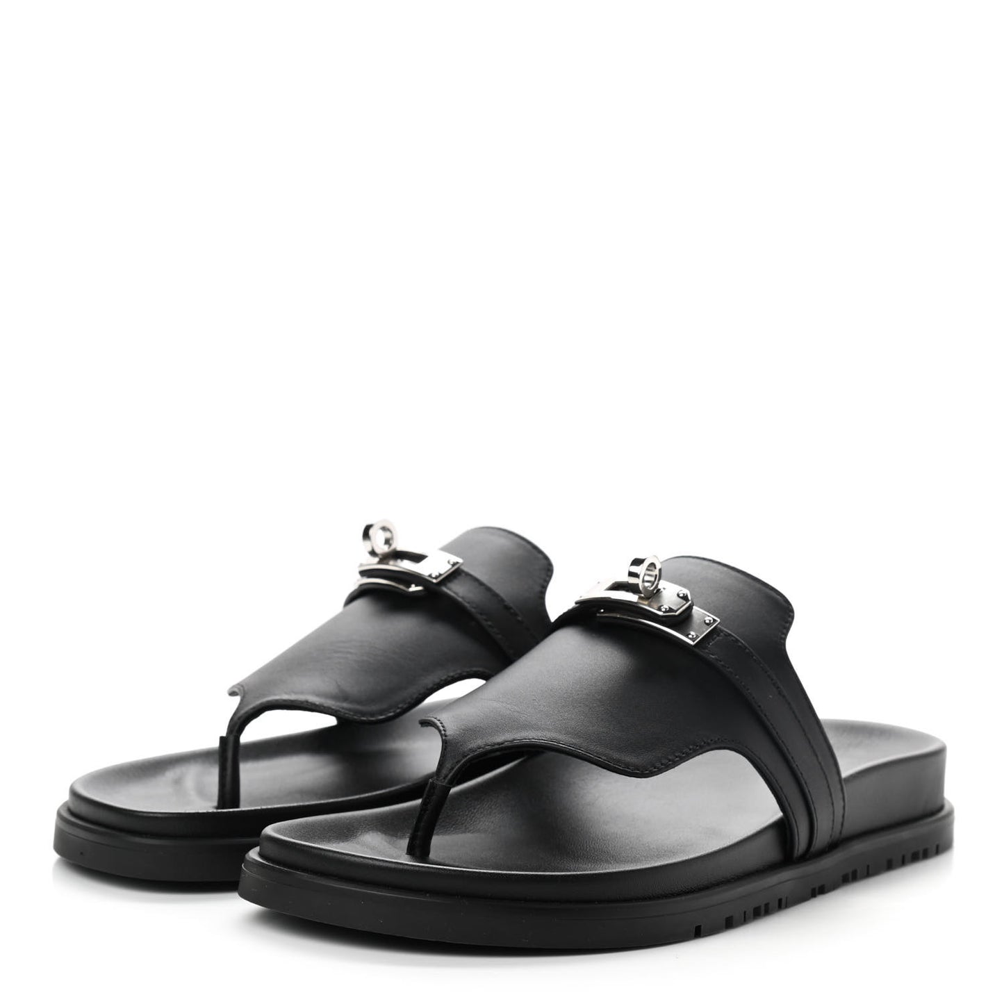 Calfskin Womens Empire Sandals 37 Black