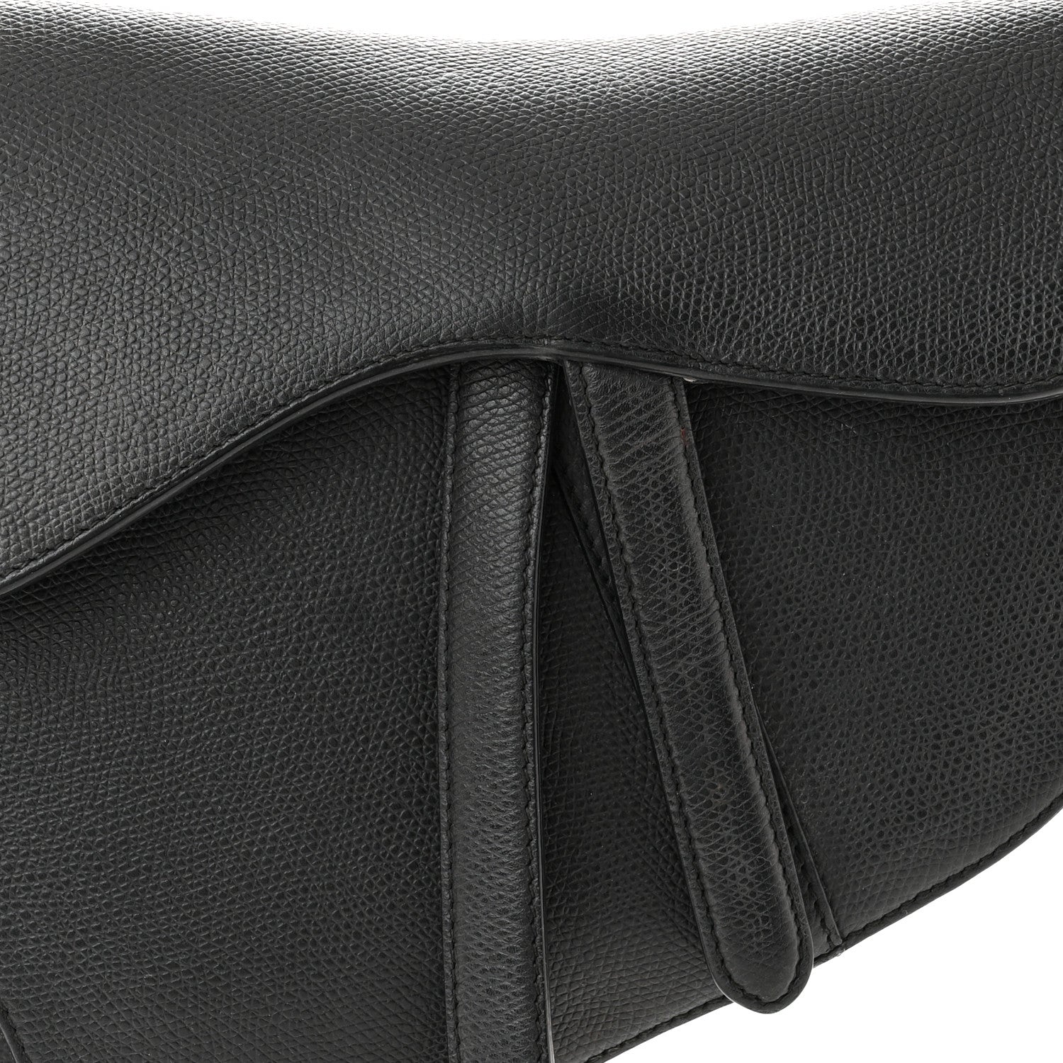 Christian Dior Grained Calfskin Saddle Bag Black 8 of 14