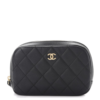 Chanel Caviar Quilted Small Curvy Pouch Cosmetic Case Black 1 of 8