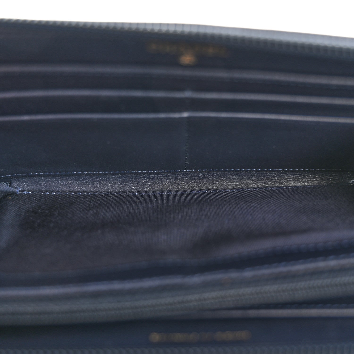 Chanel Caviar Chevron Quilted Zip Around Boy Wallet Navy 5 of 8