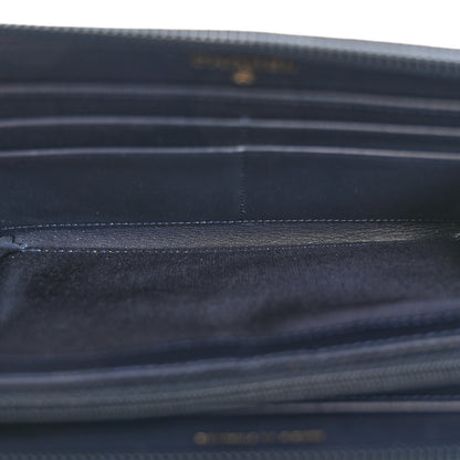 Chanel Caviar Chevron Quilted Zip Around Boy Wallet Navy 5 of 8