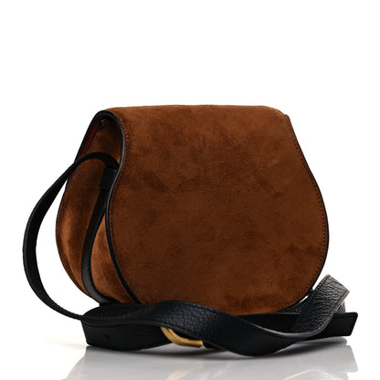 Chloe Suede Calfskin Mini Marcie Round Crossbody Bag Tan 2 of 7
