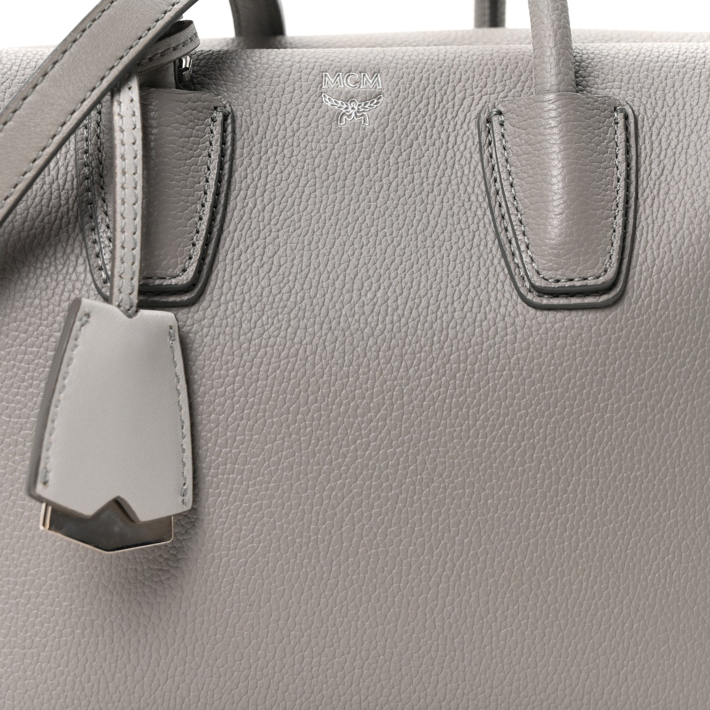 Grained Calfskin Small Milla Tote Arch Grey