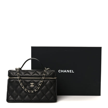 Chanel Caviar Quilted Top Handle Slim Vanity With Chain Black 11 of 11