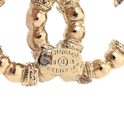 Chanel Metal Crystal CC Drop Earrings Gold 4 of 4