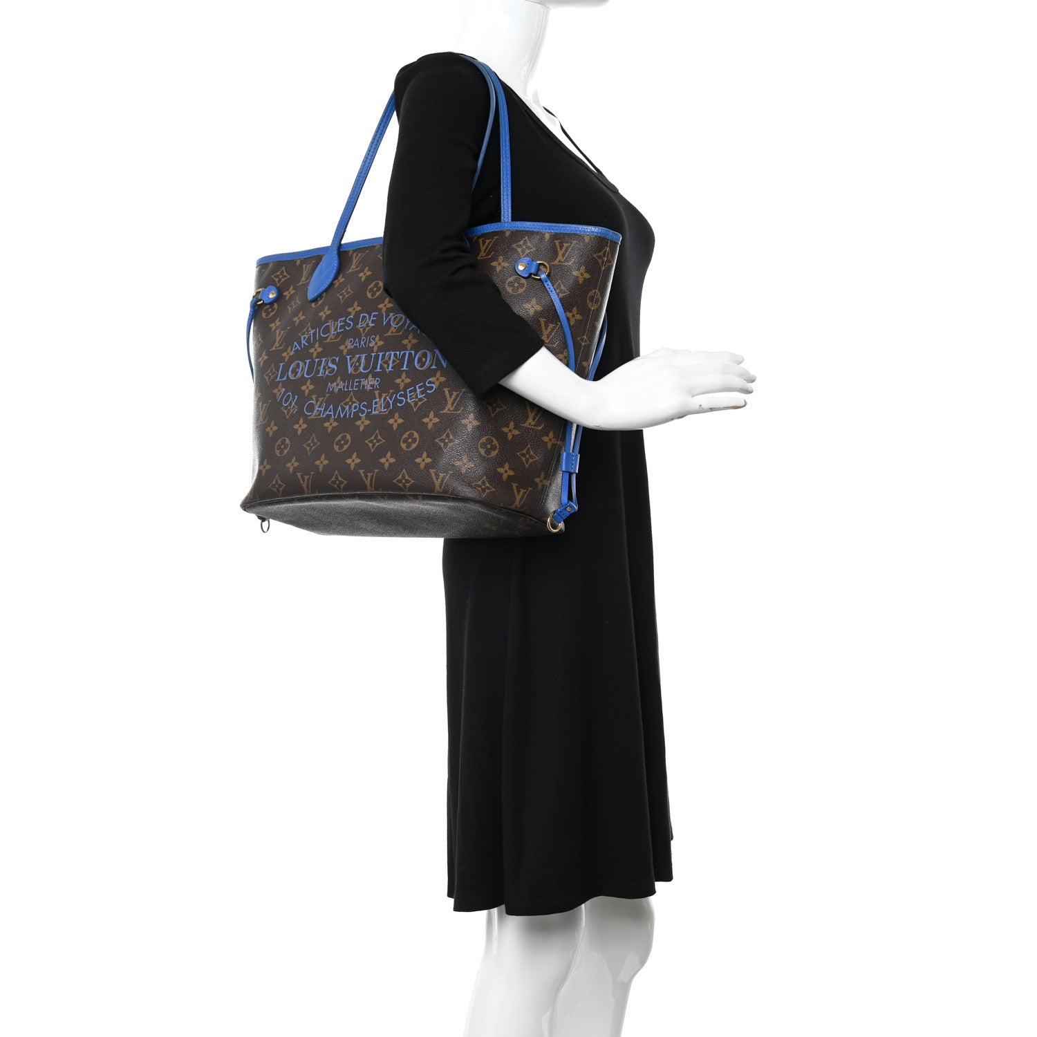 Louis Vuitton Monogram Articles de Voyage Ikat Neverfull MM Grand Blue 4 of 15