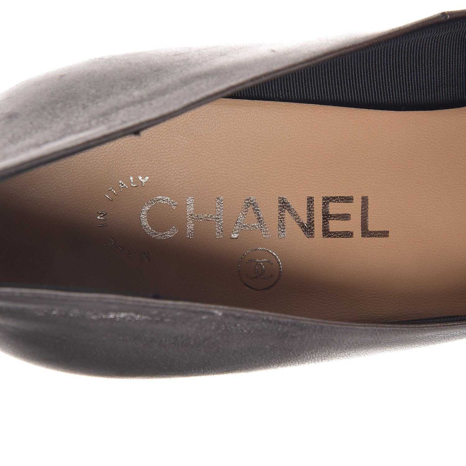 Chanel Metallic Calfskin Camellia Pumps 40 Grey 7 of 8