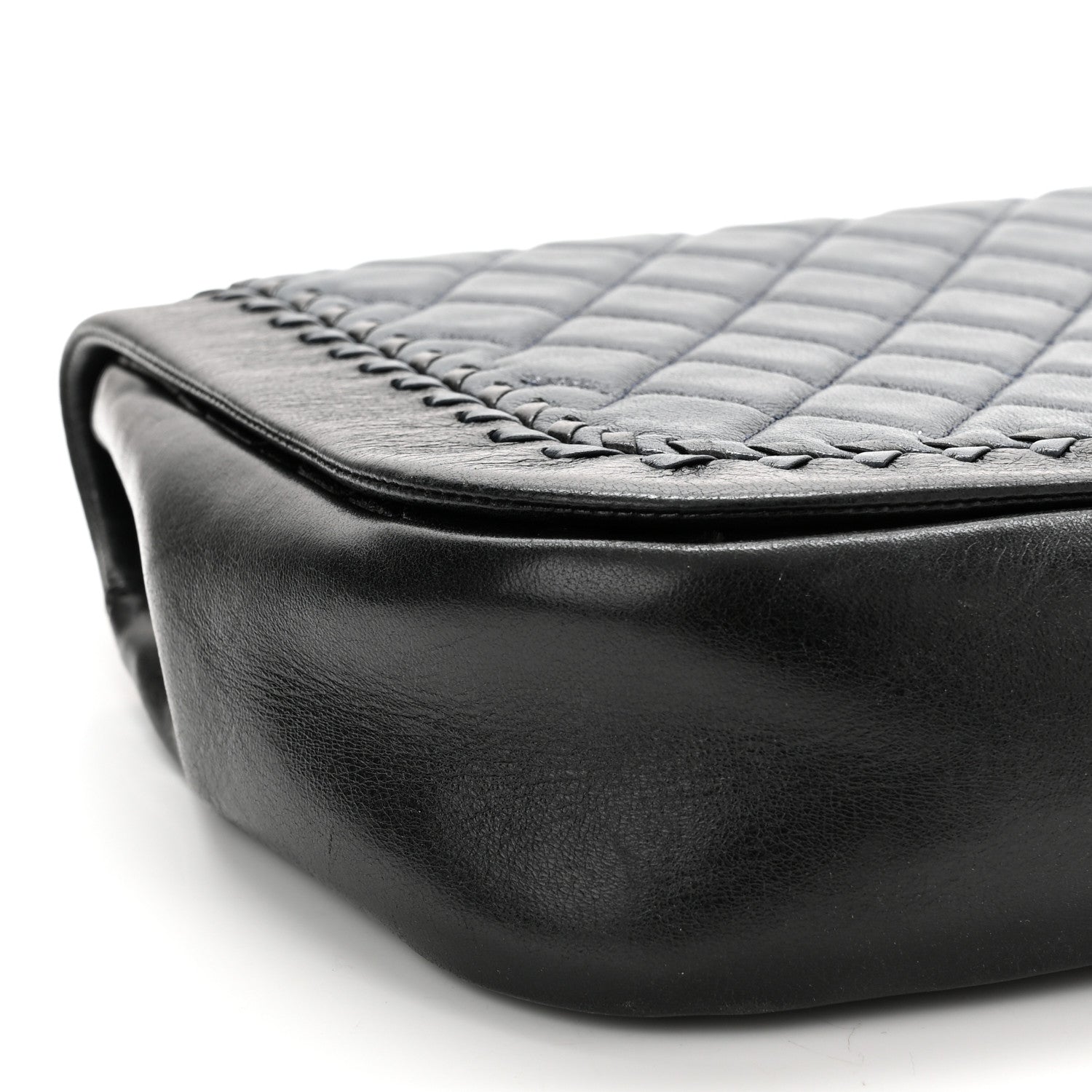 Chanel Lambskin Braided Flap Navy Black 9 of 10