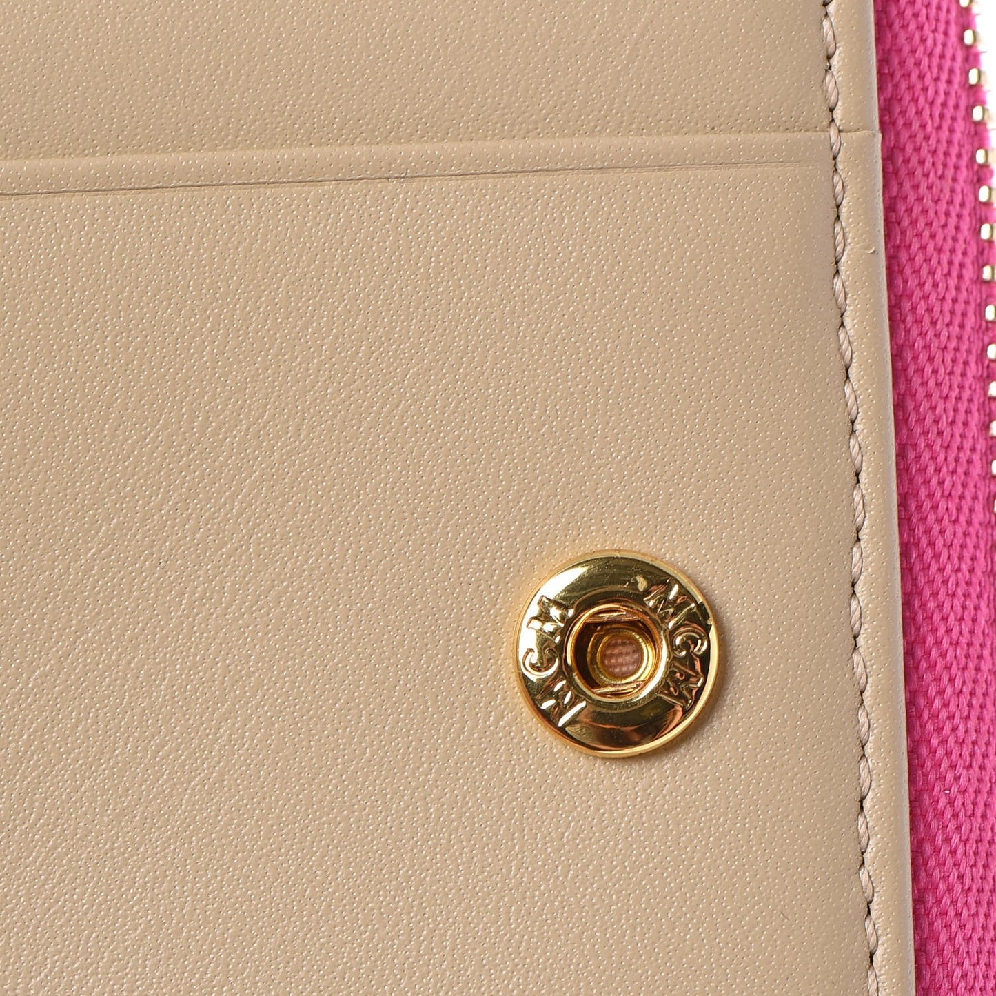 Coated Canvas Zip Around Wallet Electric Pink