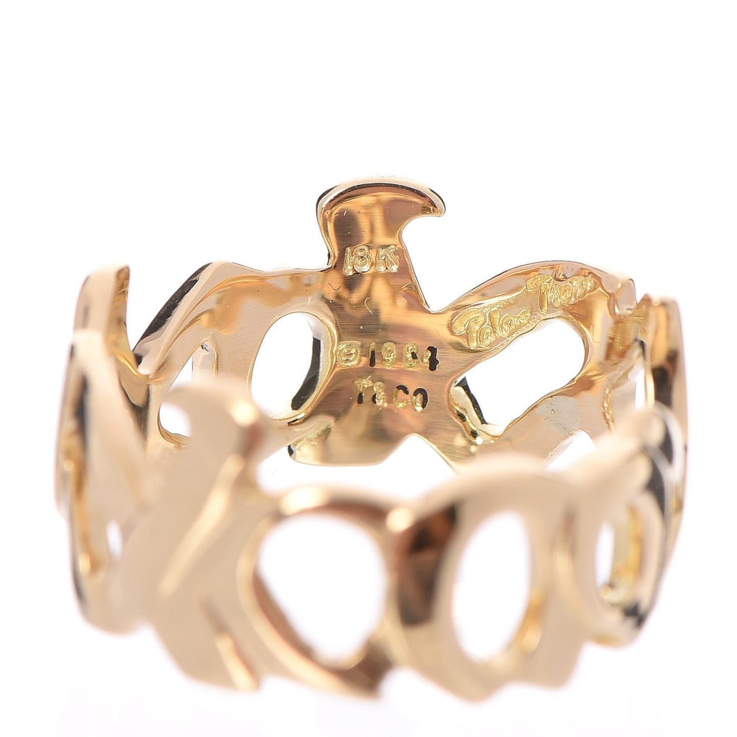 18K Yellow Gold Paloma's Graffiti Love and Kisses Ring 52 6