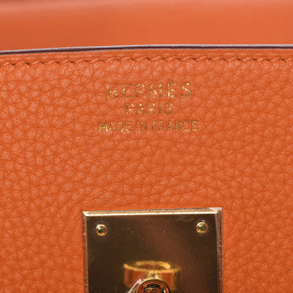Hermes Taurillon Clemence Birkin 35 Orange 18 of 41