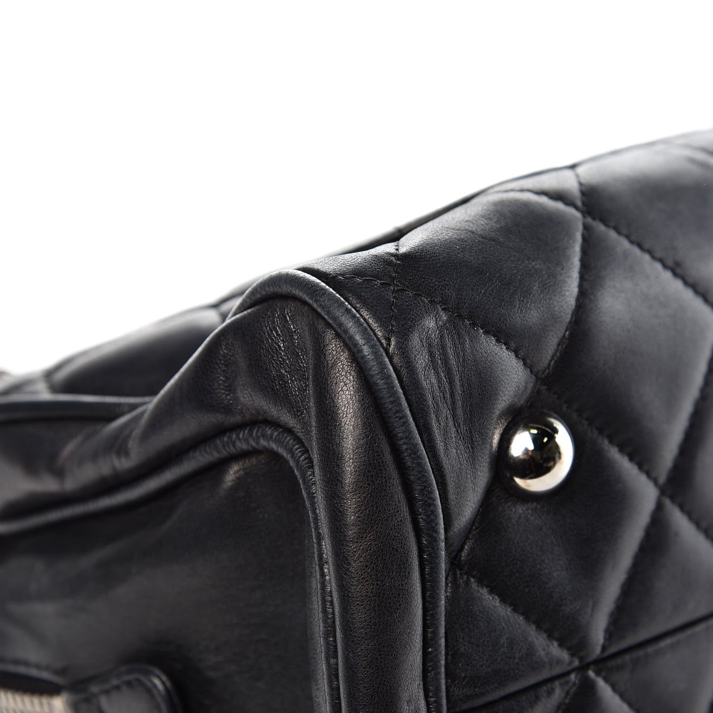 Lambskin Quilted Shoulder Bag Black