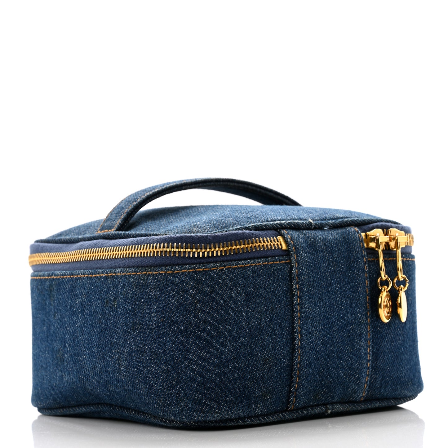Denim Vanity Cosmetic Case Blue