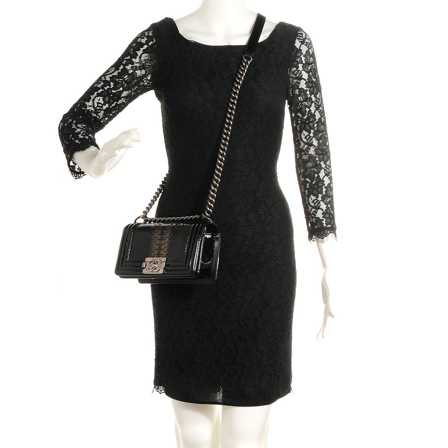 Patent Python Small Boy Flap Black