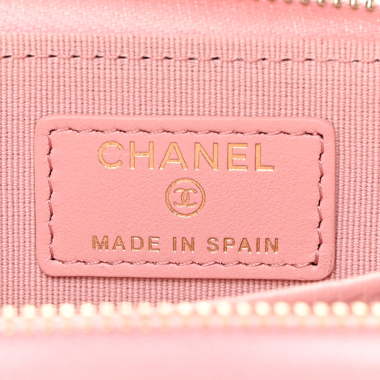 Lambskin Quilted Chanel 19 Zip Around Coin Purse Wallet Light Pink