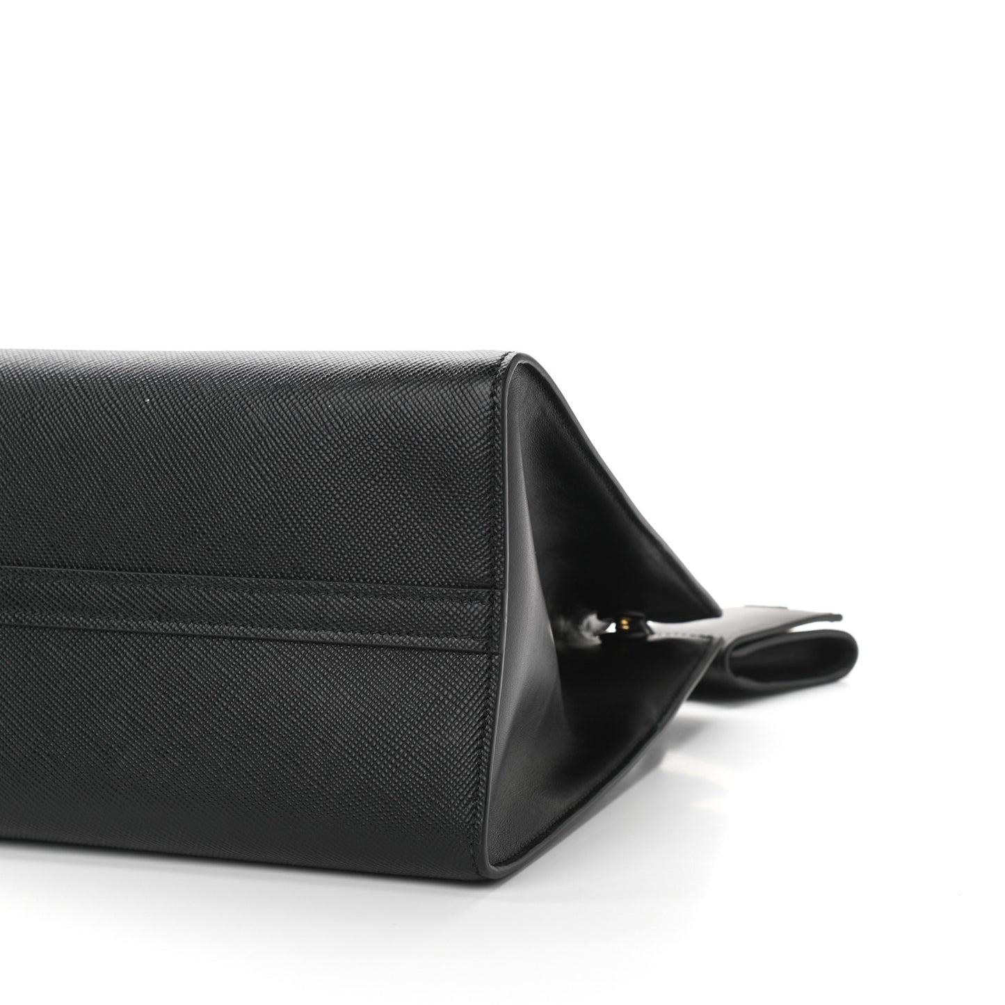 Saffiano Cuir Calfskin Medium Monochrome Top Handle Tote Black