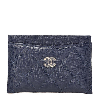 Chanel Caviar Quilted Card Holder Blue 1 of 9