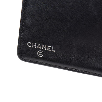 Chanel Lambskin Camellia Embossed Yen Wallet Black 8 of 10