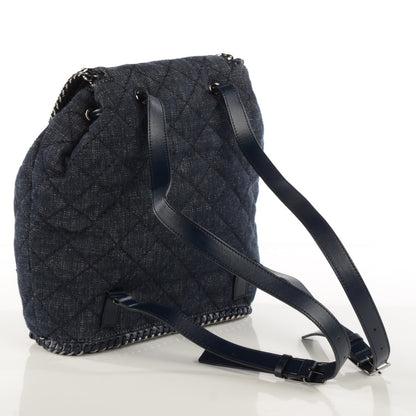 Stella McCartney Denim Quilted Falabella Backpack Blue 3 of 9