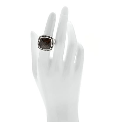 David Yurman Sterling Silver Diamond Smoky Quartz 14mm Albion Ring 51 5.75 2 of 5