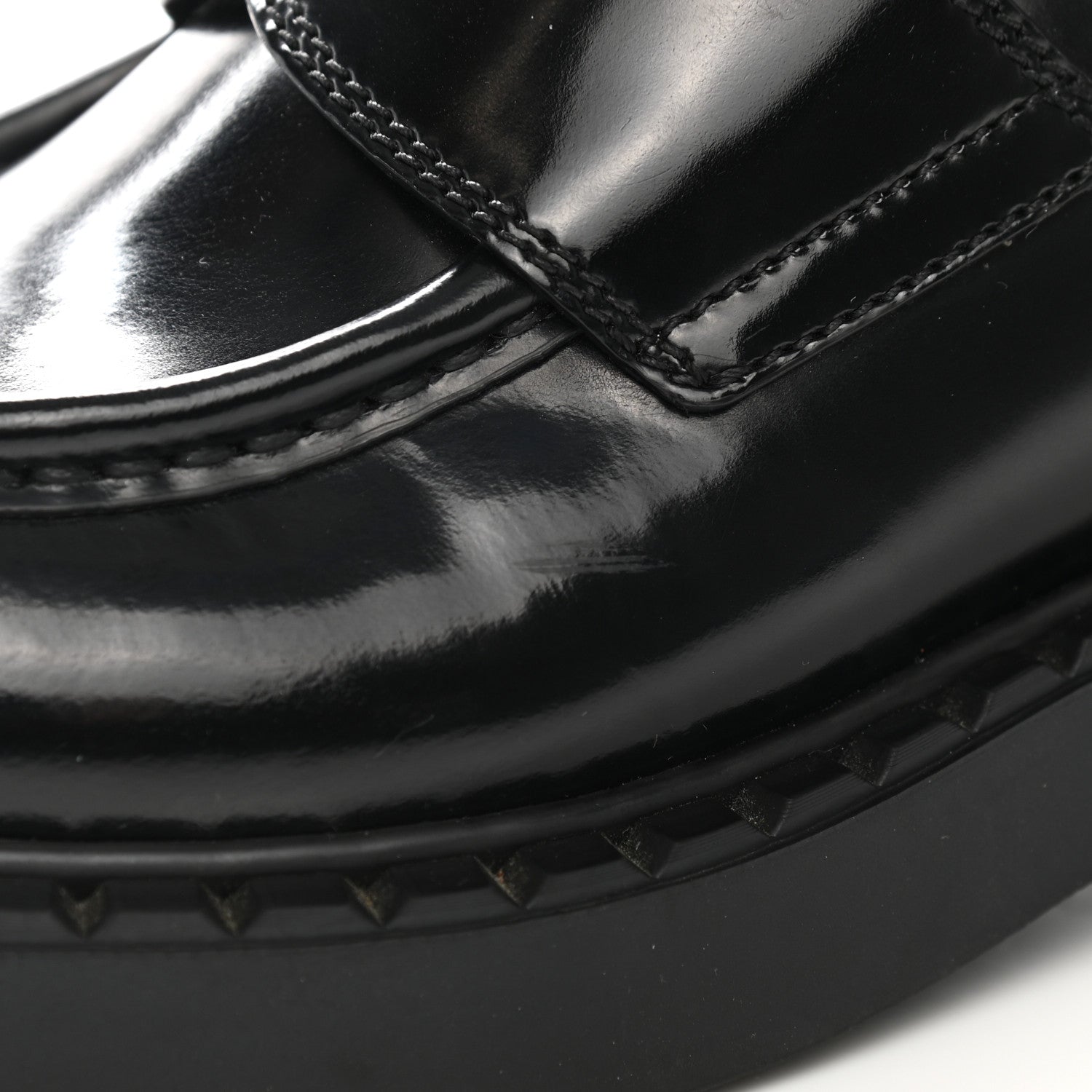 Prada Spazzolato Metal Triangle Logo 50mm Loafers 37 Black 18 of 22