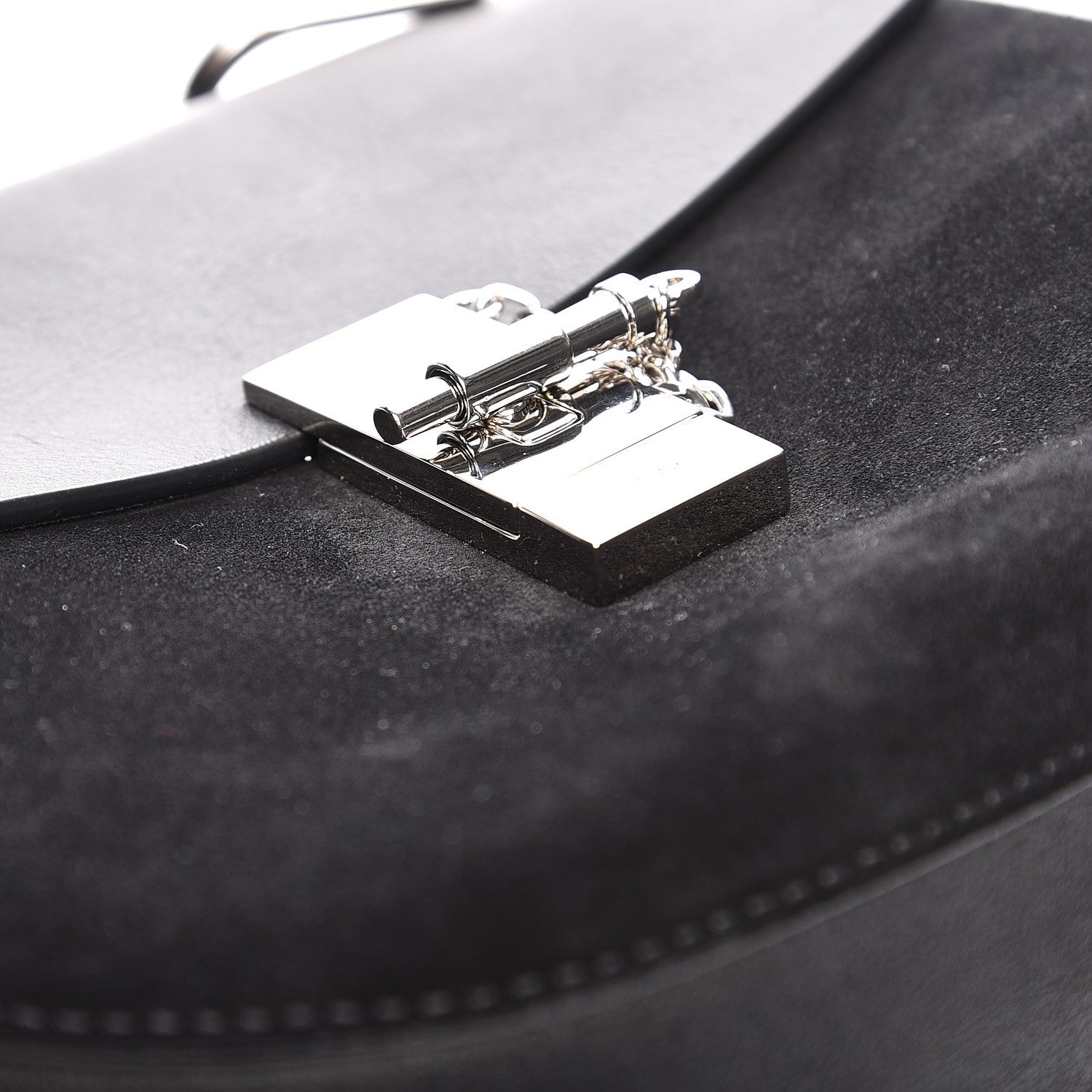 Chloe Suede Smooth Calfskin Drew Shoulder Bag Black 9 of 9