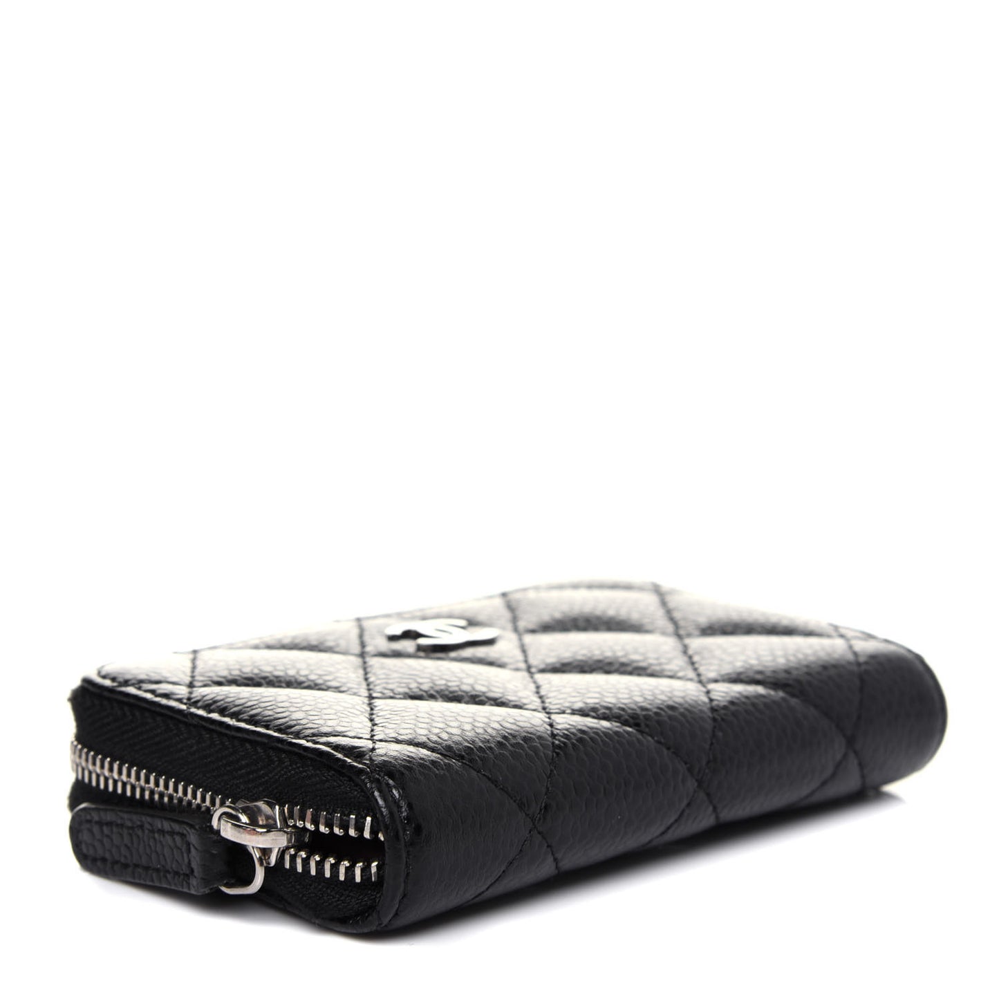 Caviar Quilted Zip Coin Purse Black