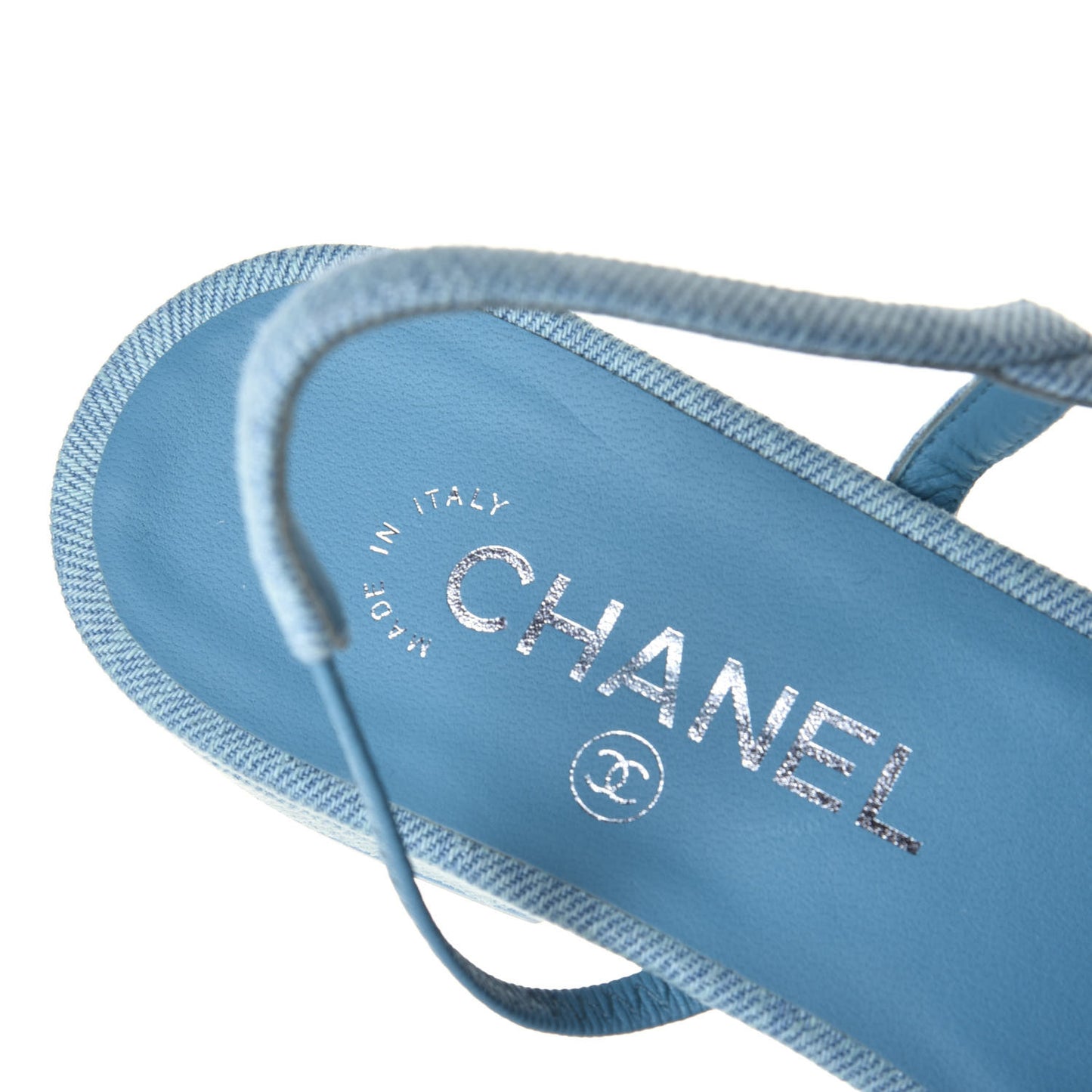 Denim Cap Toe CC Slingback Flats 40.5 Blue
