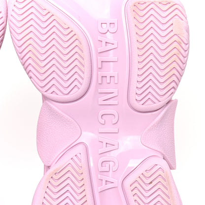 Balenciaga Technical Fabric Mesh Allover Logo Womens Triple S Sneakers 37 Pink White 6 of 7