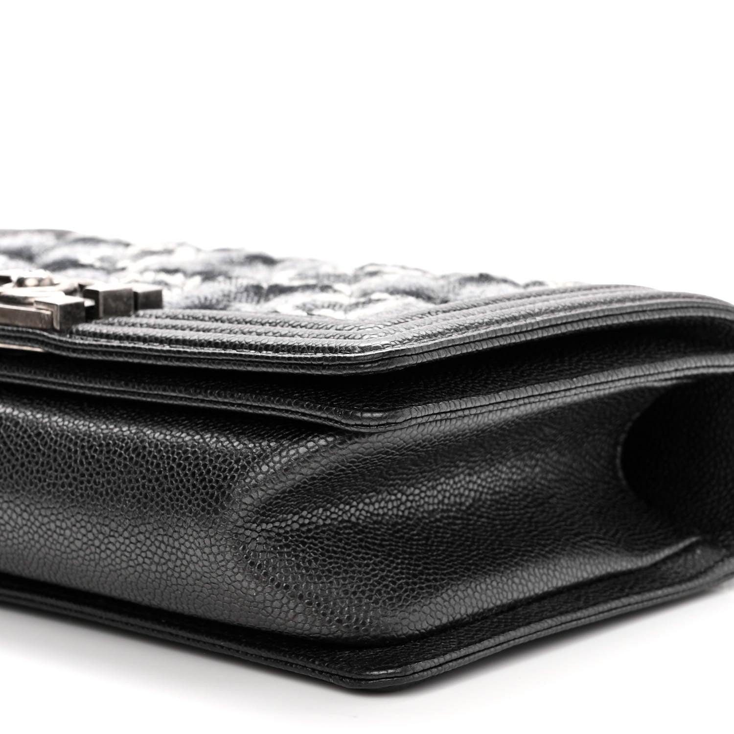 Chanel Caviar Tweed Quilted Medium Boy Flap Grey 10 of 10