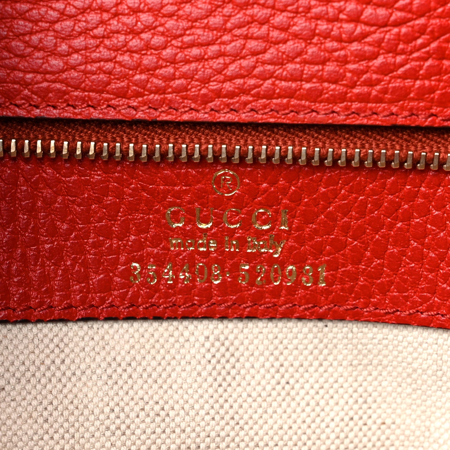 Dollar Calfskin Small Swing Tote Red