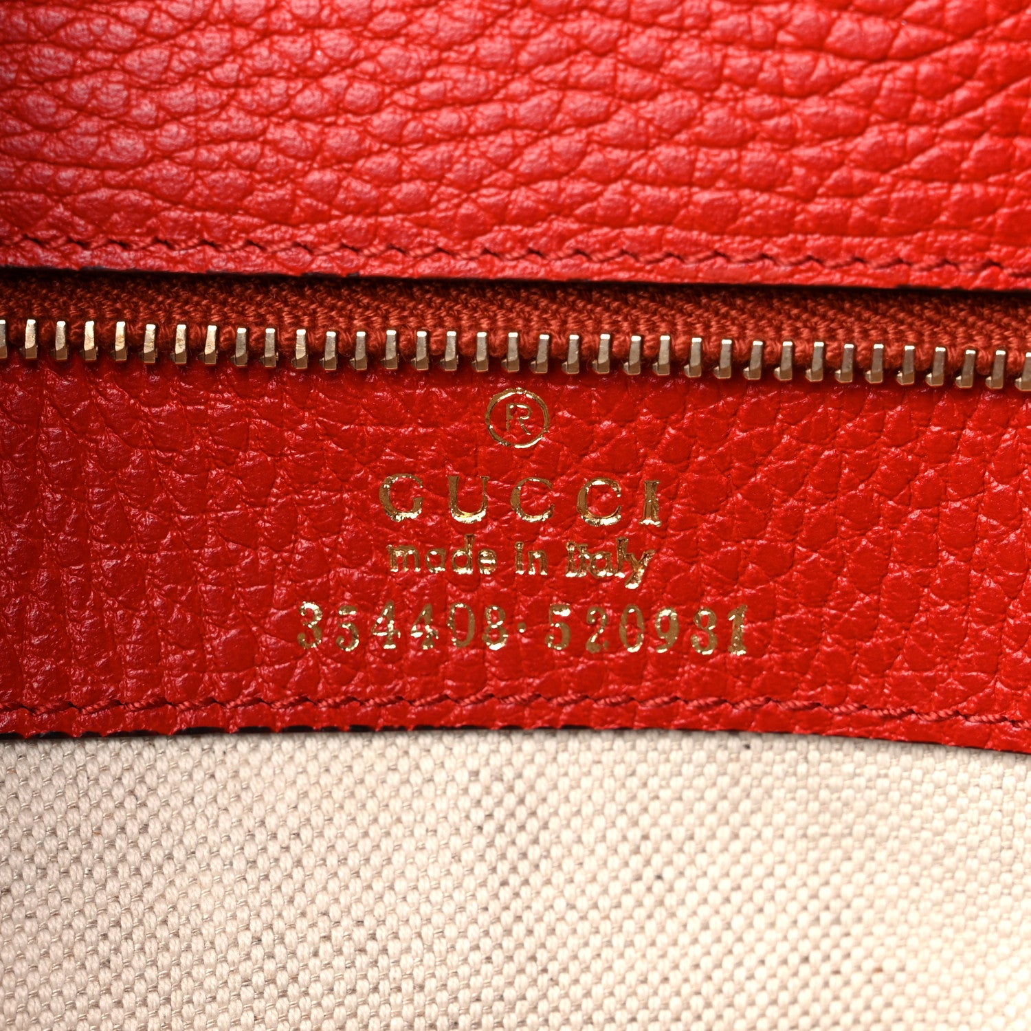 Gucci Dollar Calfskin Small Swing Tote Red 7 of 12
