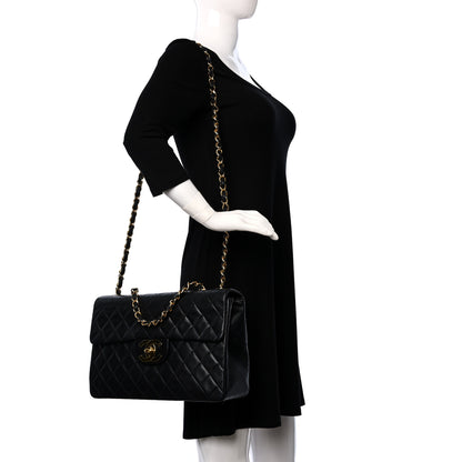 Chanel Lambskin Quilted XL Jumbo Single Flap Black 2 of 11