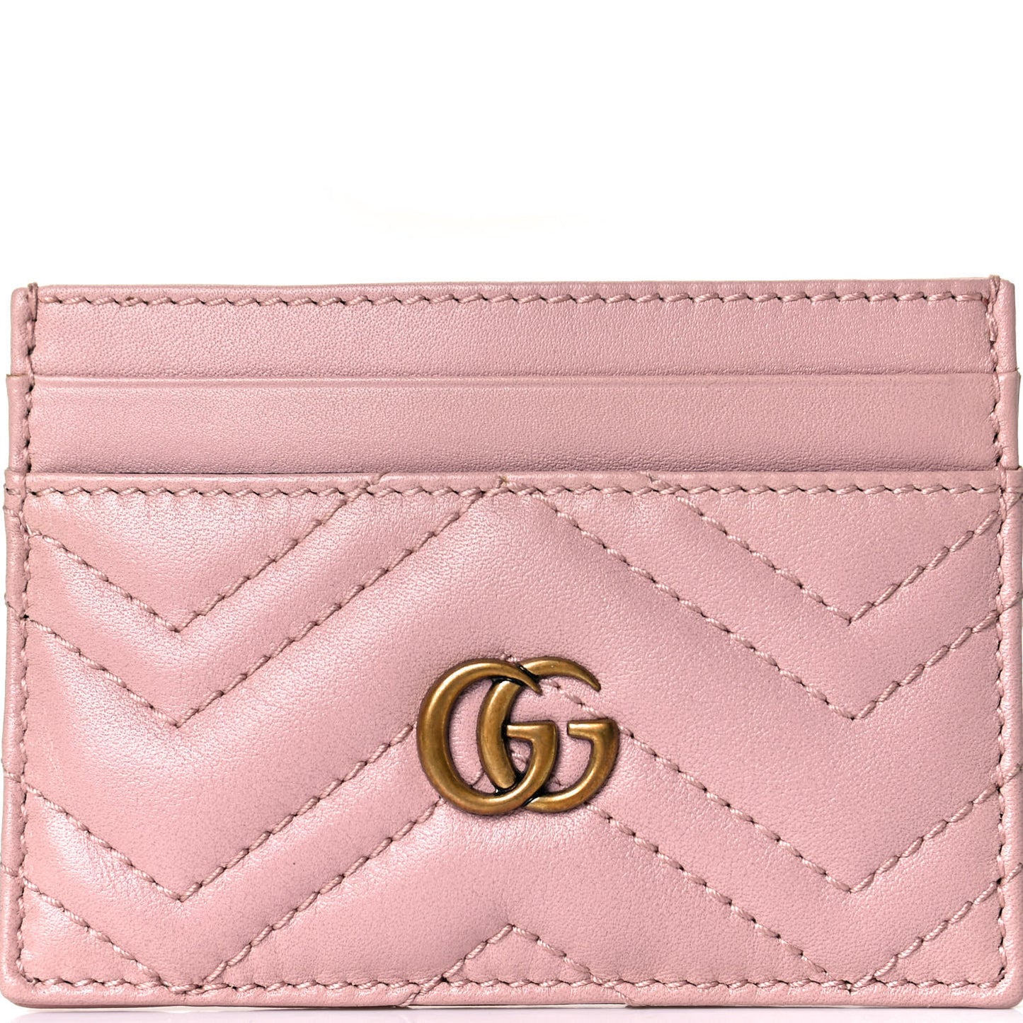 Calfskin Matelasse GG Marmont Card Holder Perfect Pink