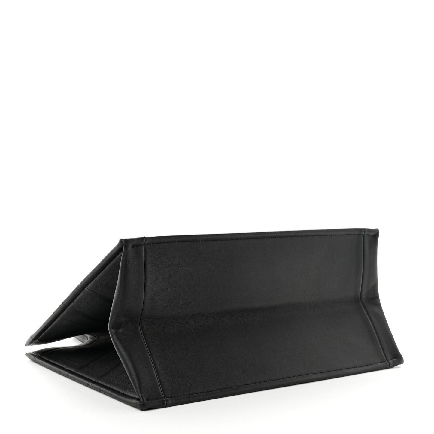 Calfskin Embossed Medium Book Tote Black