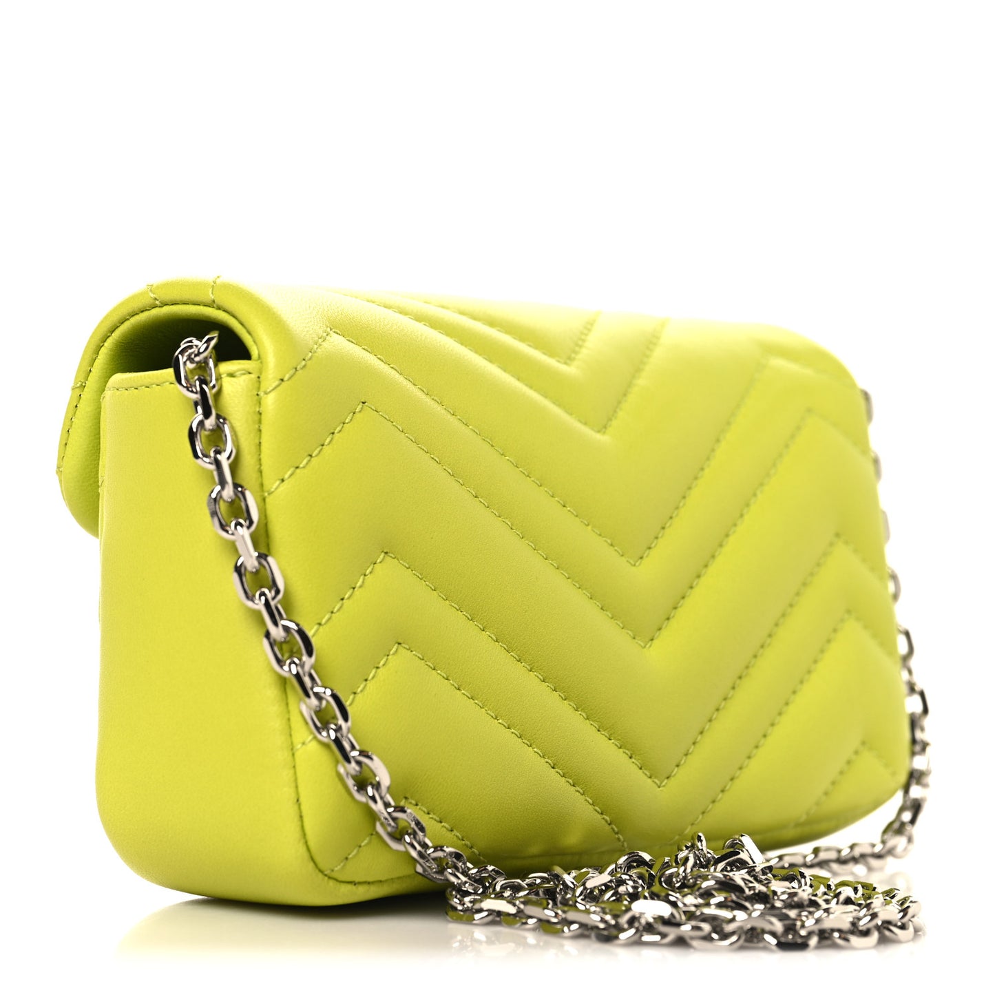 Lambskin Matelasse Mini GG Marmont Shoulder Bag Bright Green