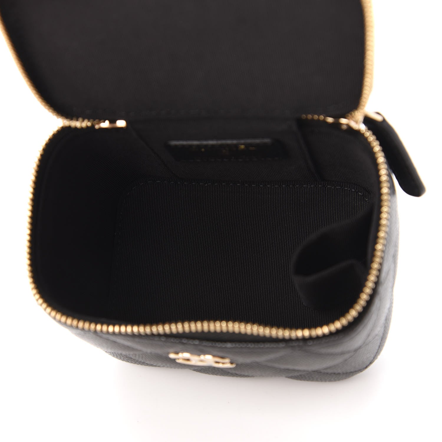 Chanel Caviar Quilted Mini Pearl On Top Vanity Case With Chain Black 5 of 11