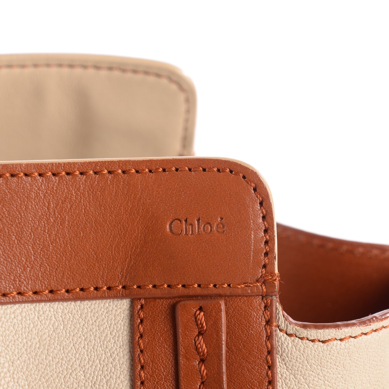 Chloe Calfskin Medium Alison East West Tote Husky White Tan 6 of 11