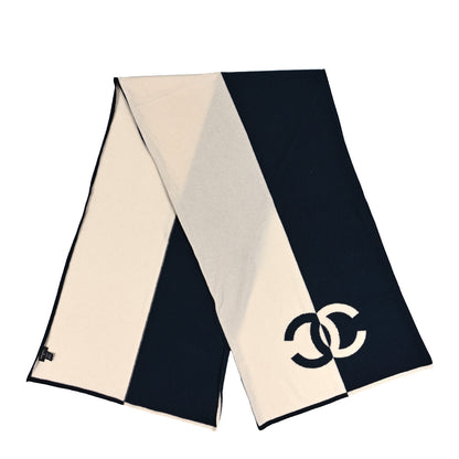 Chanel Cashmere CC Stole Ivory White 2 of 3