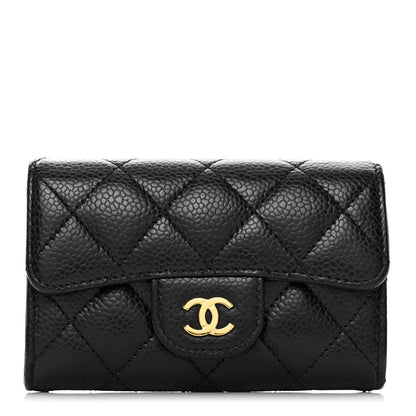 Chanel Caviar Quilted Flap Card Holder Wallet Black 1 of 9
