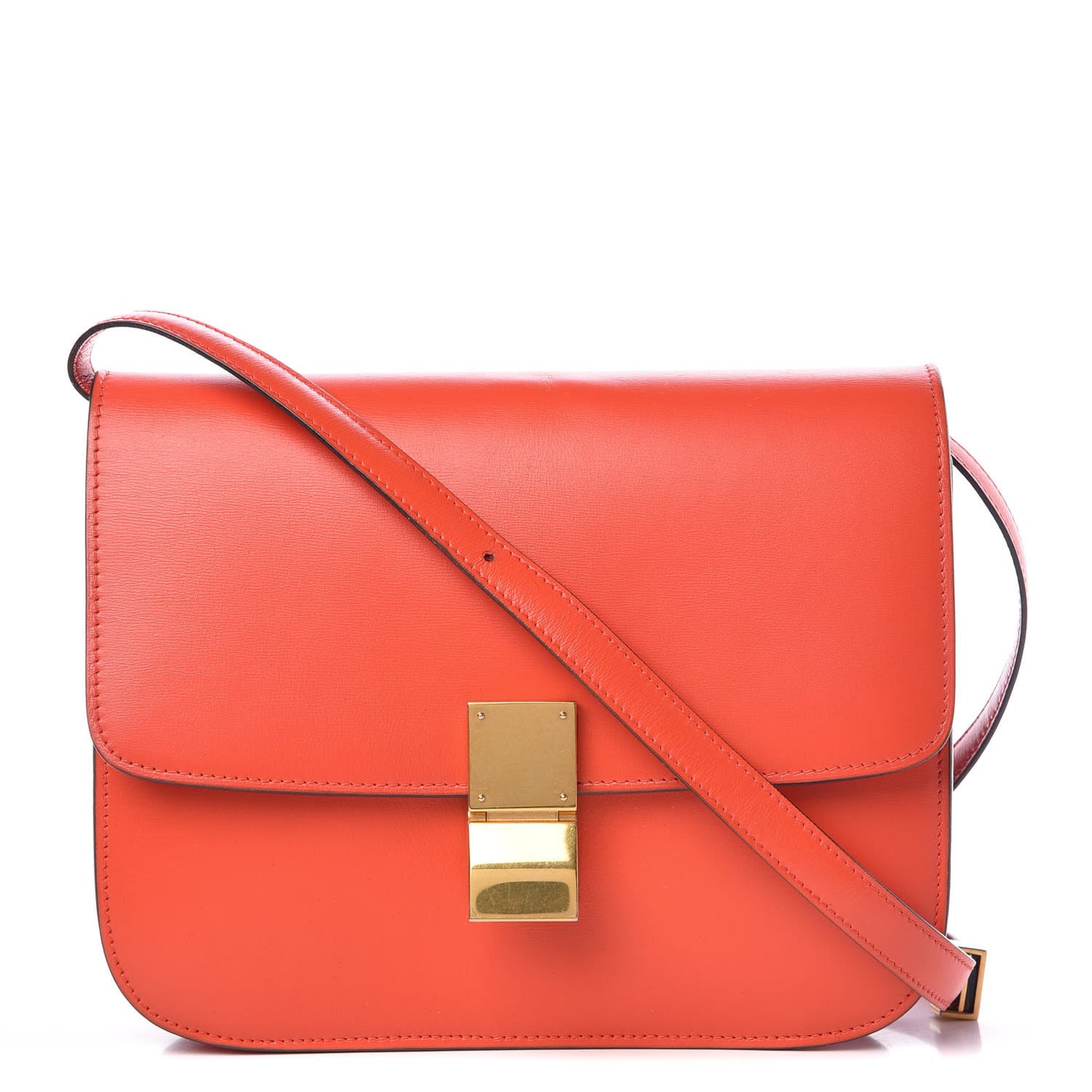 Box Calfskin Medium Classic Box Flap Bag Poppy